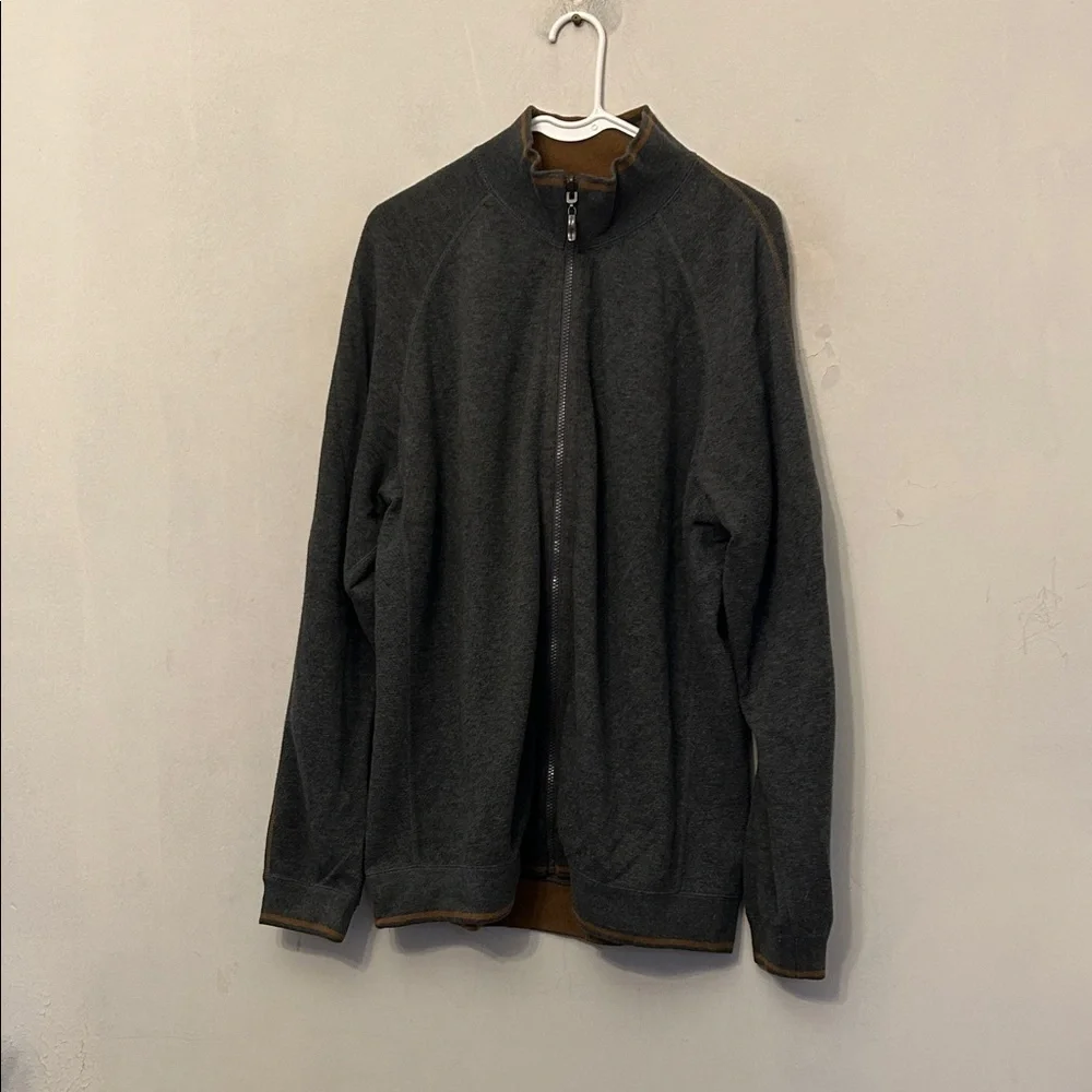 Tommy Bahama Men's Dark Gray Full-Zip Sweater Size L EUC